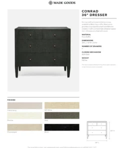 Made Goods New Arrivals Conrad 36" Dresser Pristine Faux Raffia 9 Made Goods New Arrivals Conrad 36