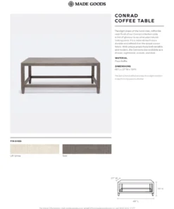 Made Goods Conrad Coffee Table Off White Faux Raffia