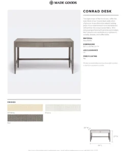 Made Goods Conrad Desk Pristine Faux Raffia New Arrivals