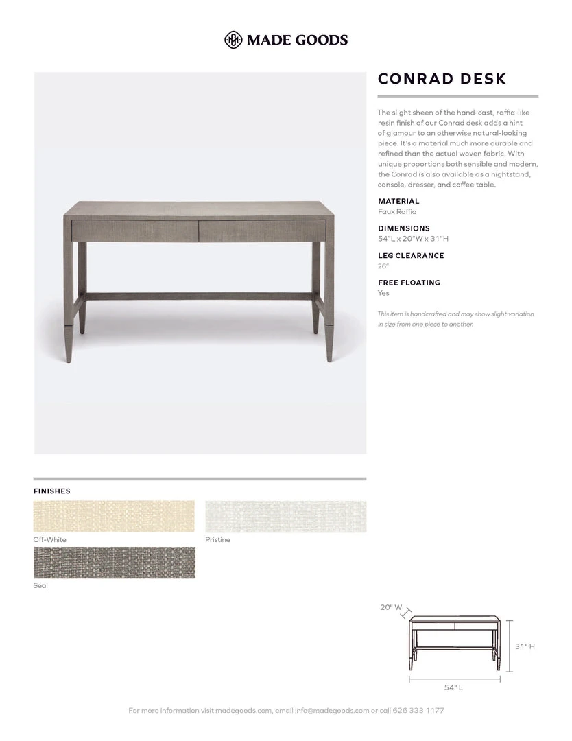 Made Goods Conrad Desk Pristine Faux Raffia New Arrivals 4 Made Goods Conrad Desk Pristine Faux Raffia New Arrivals