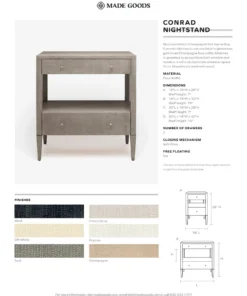 Made Goods Conrad Single Nightstand Seal Faux Raffia New Arrivals