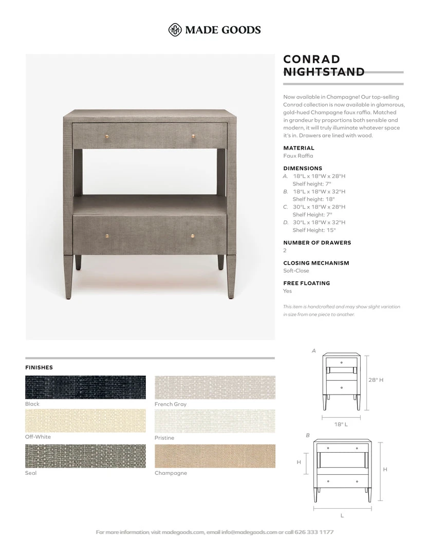 Made Goods New Arrivals Conrad Low Single Nightstand Black Faux Raffia 5 Made Goods New Arrivals Conrad Low Single Nightstand Black Faux Raffia