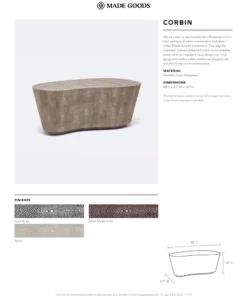 Made Goods New Arrivals Corbin Coffee Table Sand