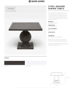 Made Goods New Arrivals Cyril Square Dining Table Light Gray Concrete