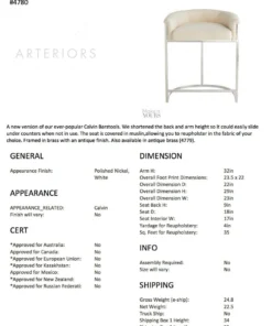 Arteriors Home New Arrivals Calvin Counter Stool Muslin And Polished Nickel 11 Arteriors Home New Arrivals Calvin Counter Stool Muslin And Polished Nickel