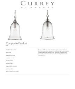 Currey And Company Campanile Pendant New Arrivals