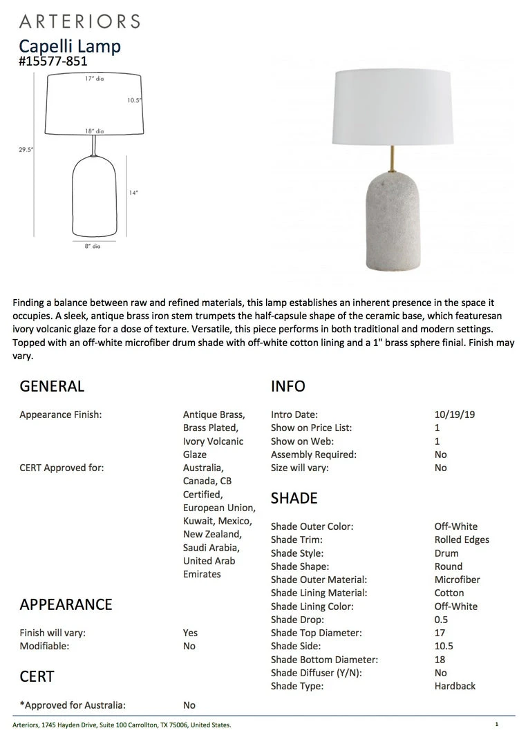 Arteriors Home Capelli Lamp New Arrivals 7 Arteriors Home Capelli Lamp New Arrivals