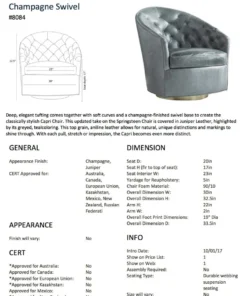 Arteriors Home New Arrivals Capri Chair Juniper Leather Champagne Swivel