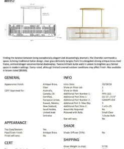 Arteriors Home Chandler Chandelier Antique Brass New Arrivals