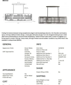 Arteriors Home Chandler Chandelier Brown Nickel