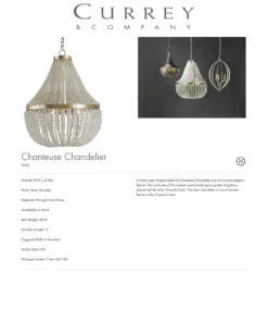 Currey And Company New Arrivals Chanteuse Chandelier