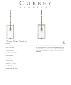 Currey And Company Chase Pendant Silver New Arrivals 10 Currey And Company Chase Pendant Silver New Arrivals