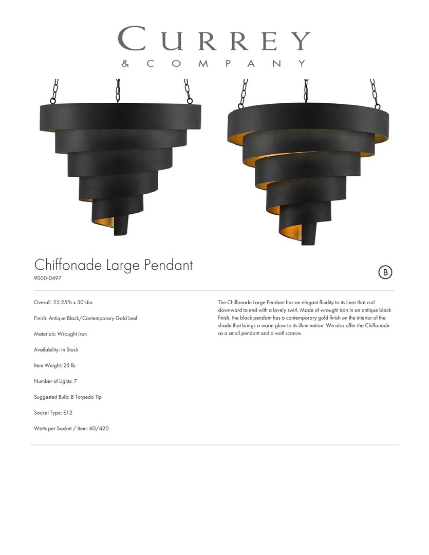 Currey And Company Chiffonade Large Pendant New Arrivals 6 Currey And Company Chiffonade Large Pendant New Arrivals