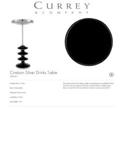 Currey And Company Cirebon Silver Drinks Table New Arrivals