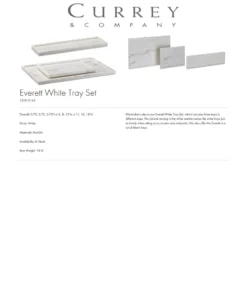 Currey And Company Everett White Tray Set Of 3 New Arrivals