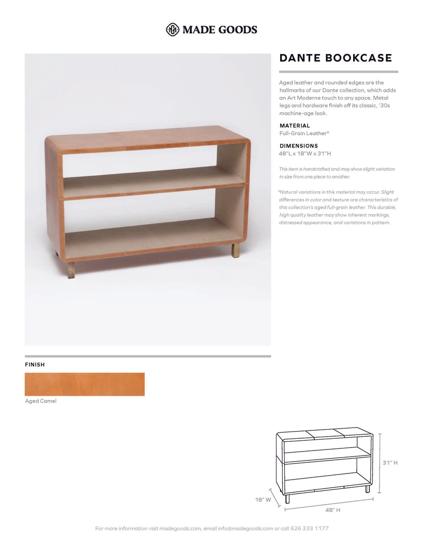 Made Goods Dante Bookcase Camel New Arrivals 7 Made Goods Dante Bookcase Camel New Arrivals