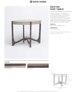 Made Goods New Arrivals Dexter Side Table Silver And Cool Gray Faux Shagreen