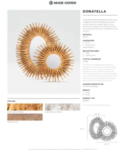 Made Goods Donatella Round Mirror Natural