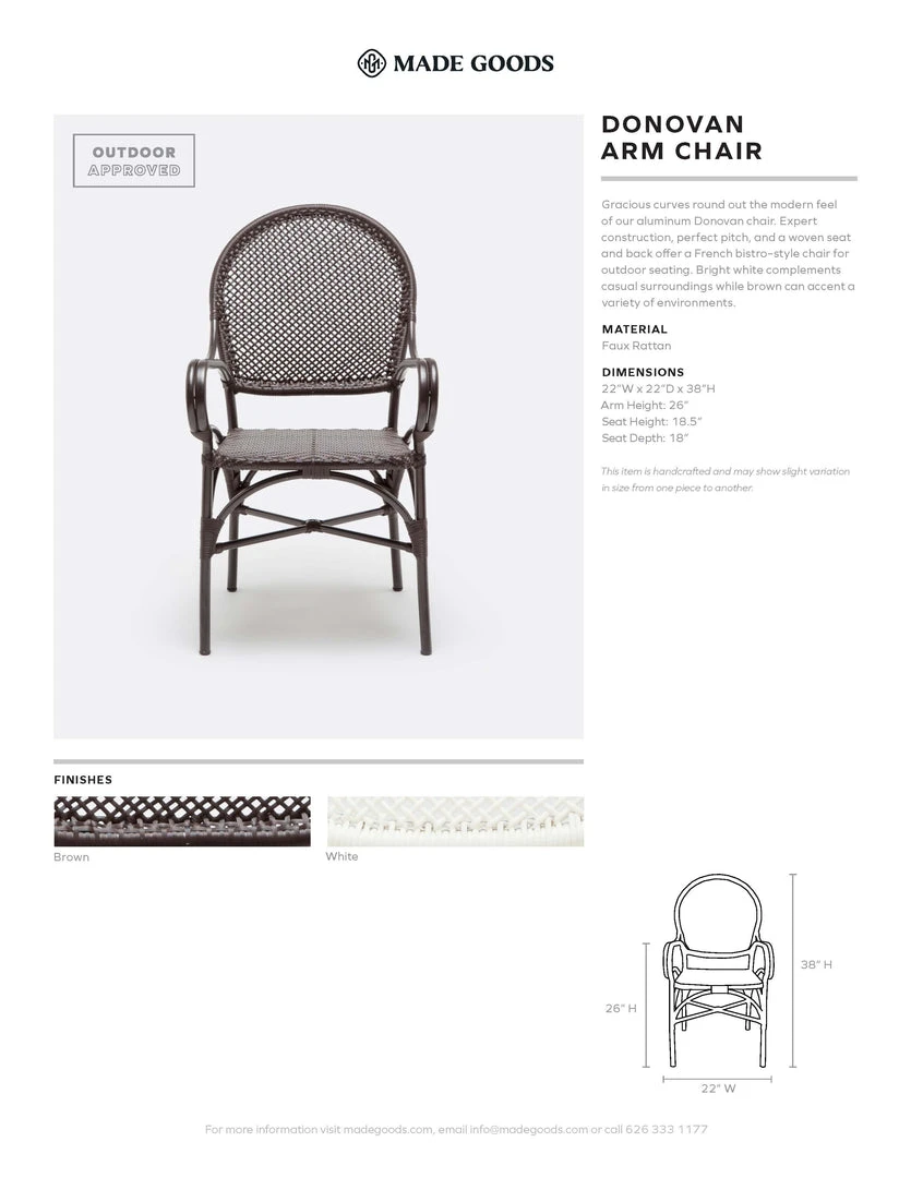 Made Goods New Arrivals Donovan Arm Chair White 7 Made Goods New Arrivals Donovan Arm Chair White