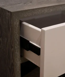 Worlds Away Dakota Side Table Grey Cerused Oak New Arrivals