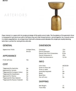 Arteriors Home Dax Accent Table