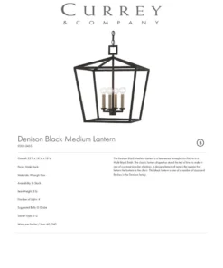 Currey And Company Denison Lantern Black - 4 Sizes New Arrivals