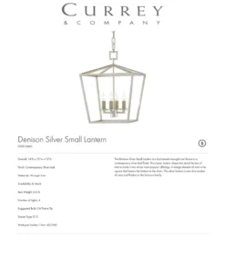 Currey And Company Denison Lantern Silver - 4 Sizes New Arrivals