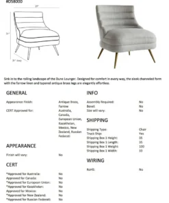 Arteriors Home Dune Chair Farrow Linen