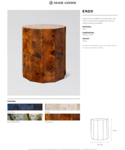 Made Goods Enzo Stool Young Pen Shell New Arrivals