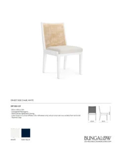 Bungalow 5 New Arrivals Ernest Side Chair White 10 Bungalow 5 New Arrivals Ernest Side Chair White