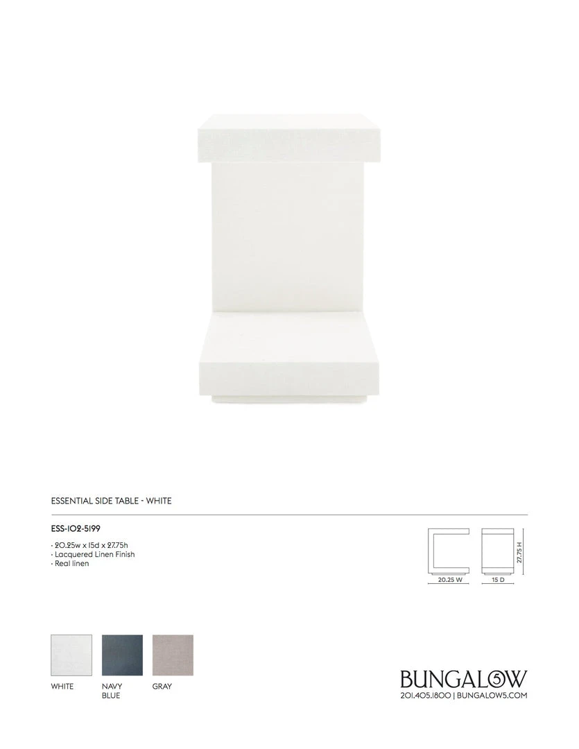 Bungalow 5 Essential Side Table White 6 Bungalow 5 Essential Side Table White