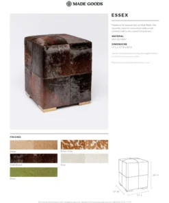 Made Goods Essex Stool Beige Hair On Hide Leather 12 Made Goods Essex Stool Beige Hair On Hide Leather