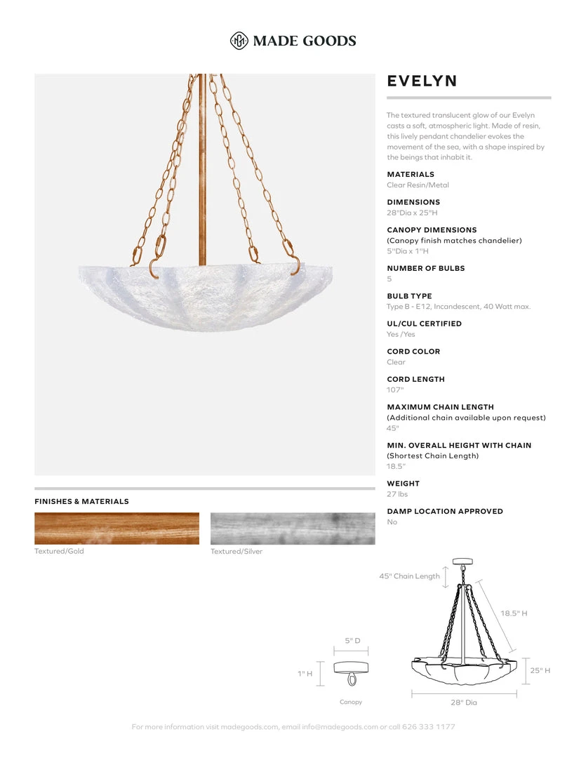 Made Goods New Arrivals Evelyn Chandelier Silver 6 Made Goods New Arrivals Evelyn Chandelier Silver