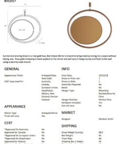 Arteriors Home Eclipse Mirror 15 Arteriors Home Eclipse Mirror