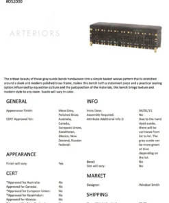 Arteriors Home Elis Bench Moss Gray New Arrivals 11 Arteriors Home Elis Bench Moss Gray New Arrivals