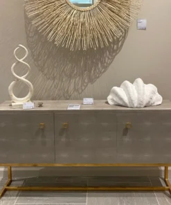 Made Goods Dallon 3 Door Buffet In Sand Faux Shagreen And Gold Or Silver New Arrivals