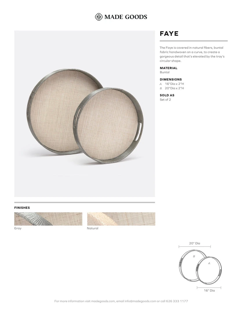 Made Goods New Arrivals Faye Round Tray Set Of Two Gray Buntal 4 Made Goods New Arrivals Faye Round Tray Set Of Two Gray Buntal