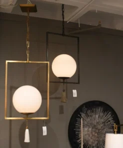 Arteriors Home New Arrivals Trapeze Pendant Antique Brass