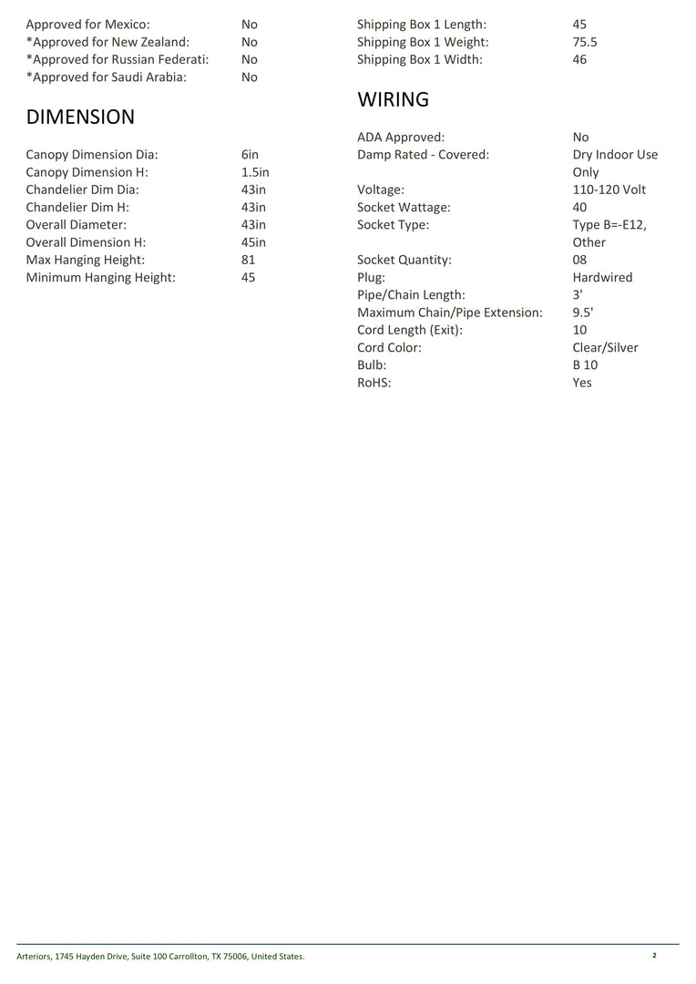 Arteriors Home Finch Chandelier White 8 Arteriors Home Finch Chandelier White