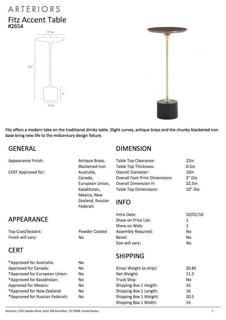 Arteriors Home New Arrivals Fitz Accent Table 7 Arteriors Home New Arrivals Fitz Accent Table