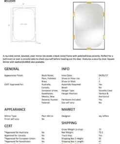 Arteriors Home Frankie Rectangular Mirror 15 Arteriors Home Frankie Rectangular Mirror