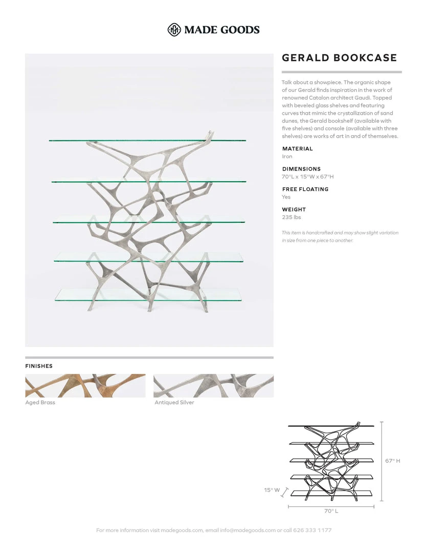 Made Goods Gerald Bookcase Aged Brass 7 Made Goods Gerald Bookcase Aged Brass