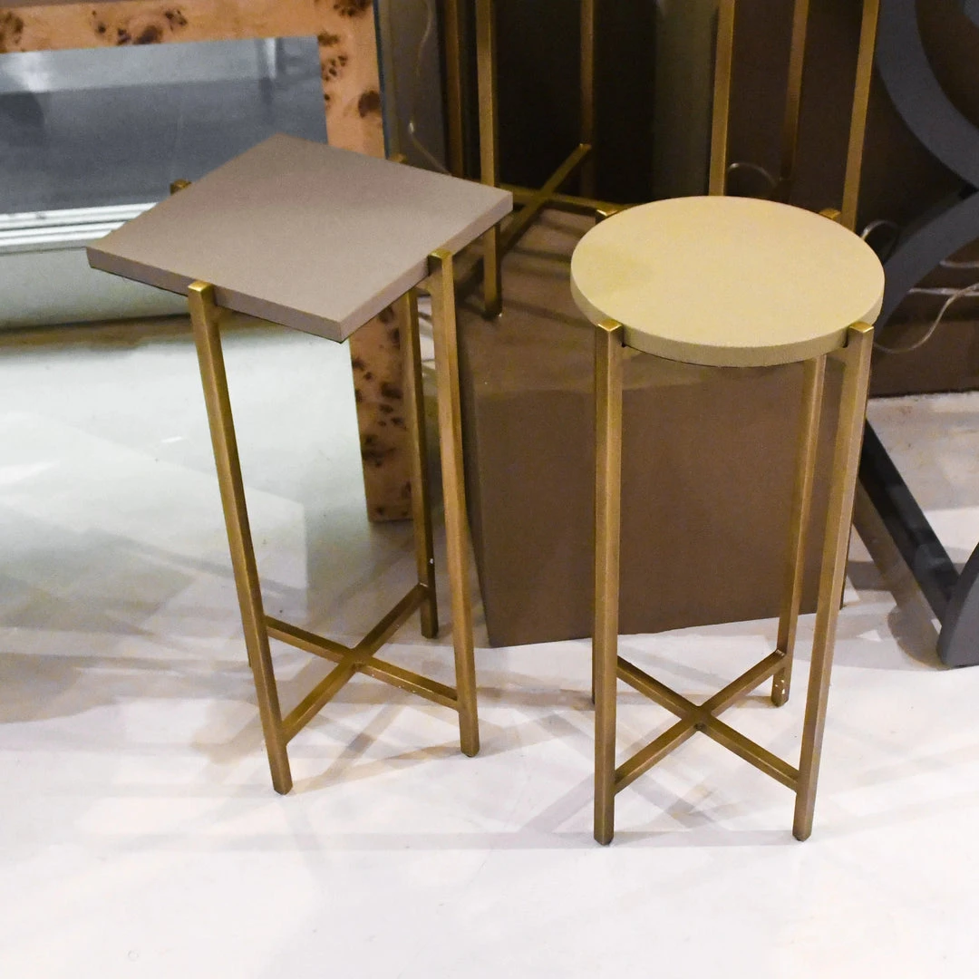 Worlds Away Fitz Cigar Table Antique Brass And Beige Faux Shagreen 5 Worlds Away Fitz Cigar Table Antique Brass And Beige Faux Shagreen