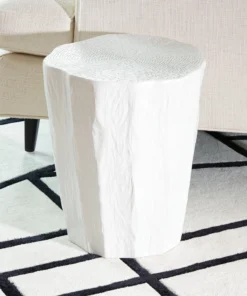 Global Views New Arrivals Trunk Stool White