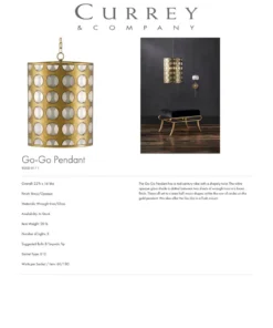 Currey And Company Go-Go Pendant New Arrivals