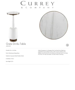 Currey And Company Greta Drinks Table New Arrivals
