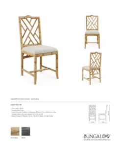 Bungalow 5 Hampton Side Chair Natural New Arrivals