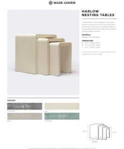 Made Goods Harlow Nesting Tables Sand Faux Shagreen