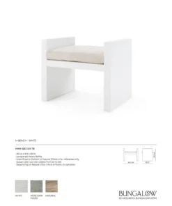 Bungalow 5 H-Bench White