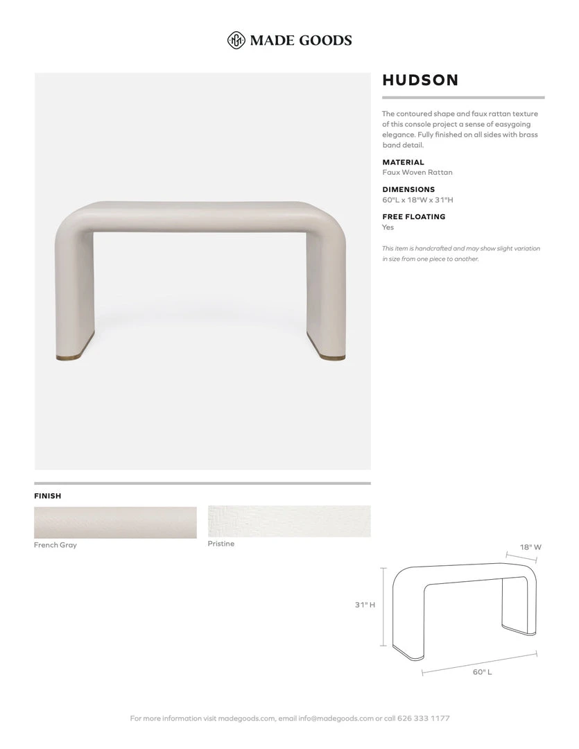 Made Goods Hudson Console French Gray Faux Woven Rattan New Arrivals 8 Made Goods Hudson Console French Gray Faux Woven Rattan New Arrivals